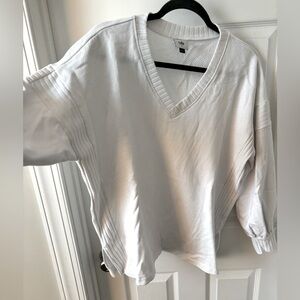 Cabi White V-Neck Sweater